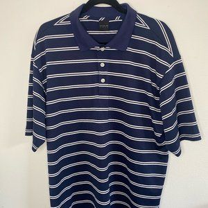 Denning Golf Navy Blue and White Golf Shirt - Classic Style - Size Large
